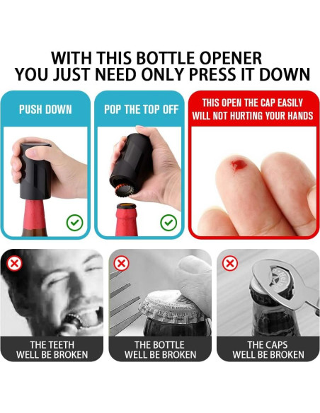 2 Abrebotellas Automáticos Uinxan con Imán - Negro 2 Abrebotellas Automáticos Uinxan con Imán - Negro