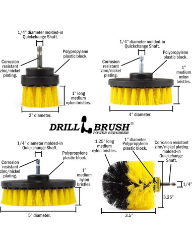 Juego de Cepillos de Limpieza para Taladro Drillbrush 5 Pzas