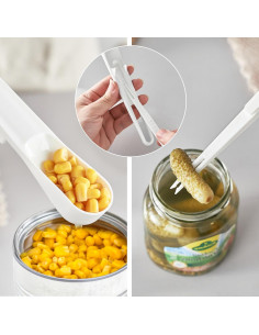 Abre Latas de Anilla NIIIYTYB con Cuchara 2 en 1 - Negro/Blanco 2