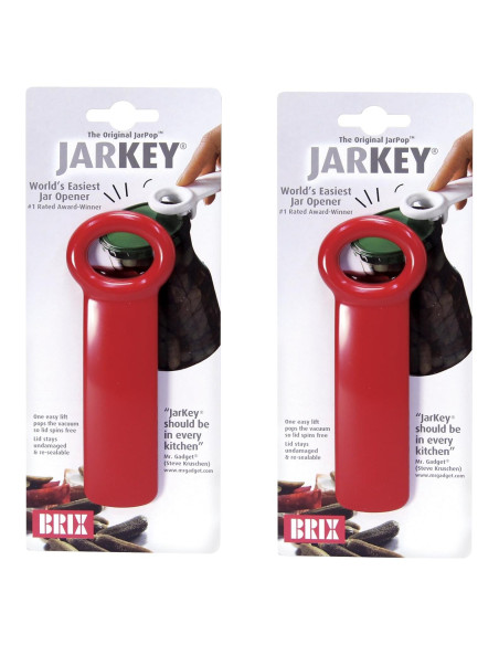 Abridor de Tarros Brix Original Rojo, Juego de 2, 14.27 cm Abridor de Tarros Brix Original Rojo, Juego de 2, 14.27 cm