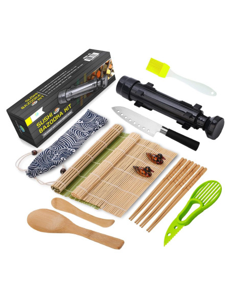 Kit de Hacer Sushi FUNGYAND 15 Piezas con Bazooka y Esteras Kit de Hacer Sushi FUNGYAND 15 Piezas con Bazooka y Esteras