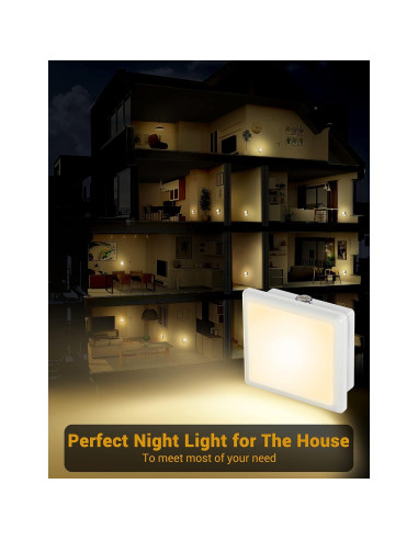 Luces Nocturnas Enchufables JandCase 3000K 2 Piezas LED