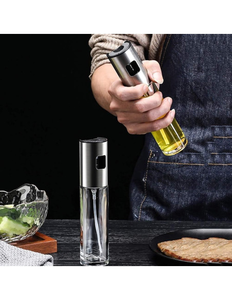 Rociador de Aceite ZEREOOY 100ml Acero Inoxidable Vidrio Rociador de Aceite ZEREOOY 100ml Acero Inoxidable Vidrio