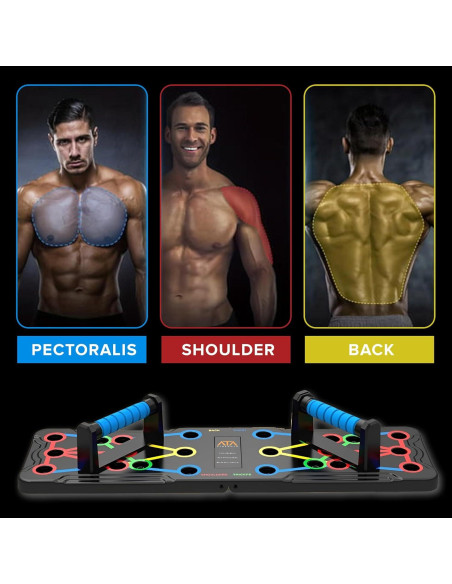 Tablero de Flexiones Plegable ATA-Strength 15 en 1 con Bandas Tablero de Flexiones Plegable ATA-Strength 15 en 1 con Bandas