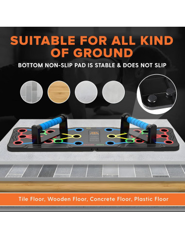 Tablero de Flexiones Plegable ATA-Strength 15 en 1 con Bandas