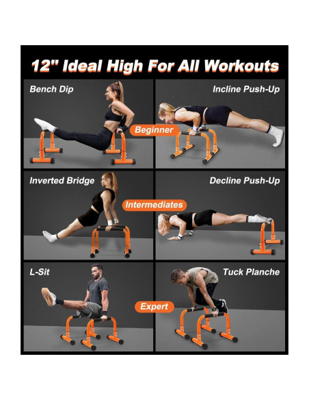 Barra de Flexiones TABEKE Antideslizante 30,48 cm 660 lbs Barra de Flexiones TABEKE Antideslizante 30,48 cm 660 lbs