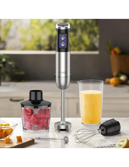 Batidora de Mano KOIOS 1000W 5-en-1 Acero Inoxidable 12 Velocidades Batidora de Mano KOIOS 1000W 5-en-1 Acero Inoxidable 12 Velocidades