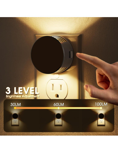 Luces Nocturnas Enchufables Briignite 2 Pzs 3000K Regulables