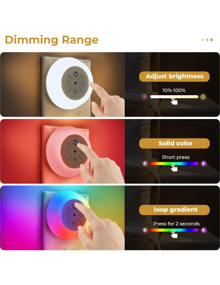 Luz Nocturna LED Dawnrise NL607B 12 Colores Regulable Luz Nocturna LED Dawnrise NL607B 12 Colores Regulable