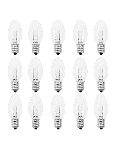 Bombillas C7 E12 4W Regulables Paquete de 15 Luz Cálida