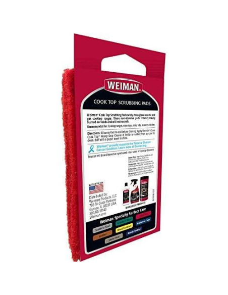 Almohadillas de Limpieza Weiman para Cocinas de Vidrio 3 Pzas Almohadillas de Limpieza Weiman para Cocinas de Vidrio 3 Pzas