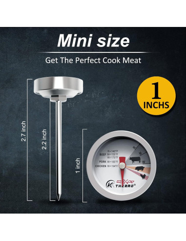 Termómetro de Carne KT THERMO Set de 4 Acero Inoxidable