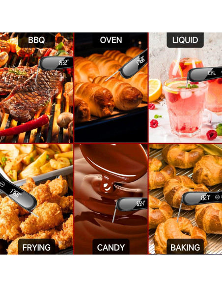Termómetro Digital de Carne Genérico IP67 Plegable LED Termómetro Digital de Carne Genérico IP67 Plegable LED