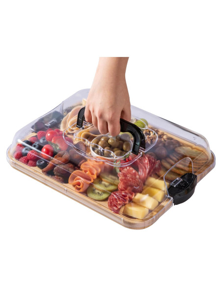 Tabla de Charcutería THETCHRY con Tapa Transparente 41.9x30 cm Tabla de Charcutería THETCHRY con Tapa Transparente 41.9x30 cm