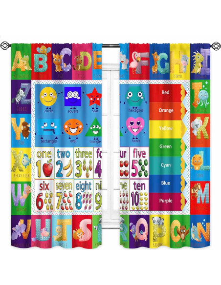 Cortinas Lnepty ABC para Niños 2 Paneles 106x137 cm Cortinas Lnepty ABC para Niños 2 Paneles 106x137 cm