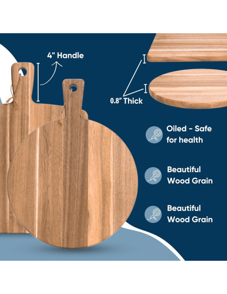 Juego de Tablas de Cortar KOLWOVEN Madera Acacia 2 Piezas Juego de Tablas de Cortar KOLWOVEN Madera Acacia 2 Piezas