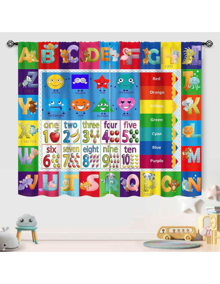 Cortinas Lnepty ABC para Niños 2 Paneles 106x137 cm Cortinas Lnepty ABC para Niños 2 Paneles 106x137 cm
