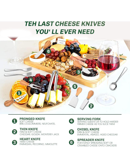 Juego de Cuchillos de Queso BBKON 22 Piezas Acero Inoxidable Juego de Cuchillos de Queso BBKON 22 Piezas Acero Inoxidable