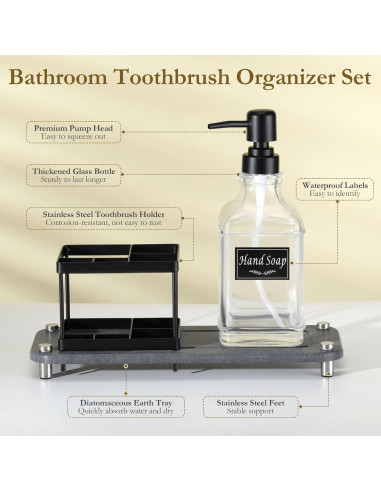 Soporte para Cepillos de Dientes Shinowa con Dispensador de Jabón