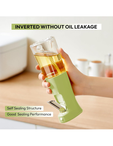 Dispensador de Aceite de Oliva Purely Home 240ml Vidrio Verde