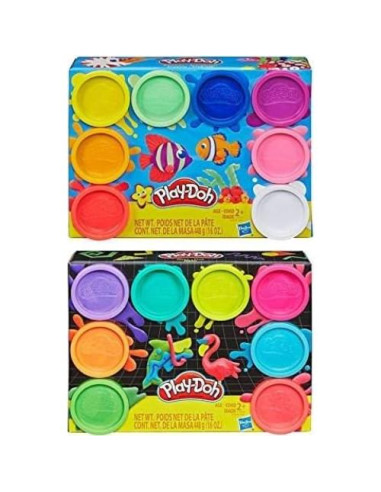 Play-Doh Paquete 16 Latas Arcoíris y Neón No Tóxico