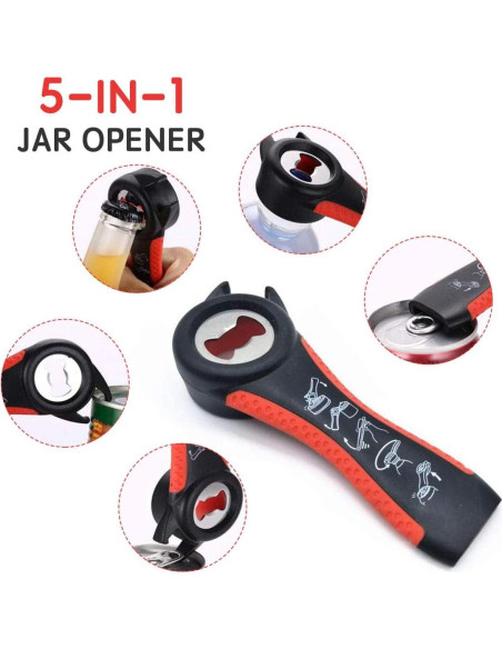 Abridor de Tarros y Botellas 5 en 1 BAGTeck - Set 3 Piezas Abridor de Tarros y Botellas 5 en 1 BAGTeck - Set 3 Piezas