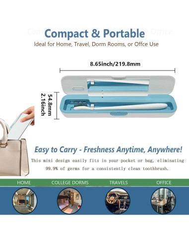 Estuche desinfectante UV-C para cepillos de dientes UWTLFCE