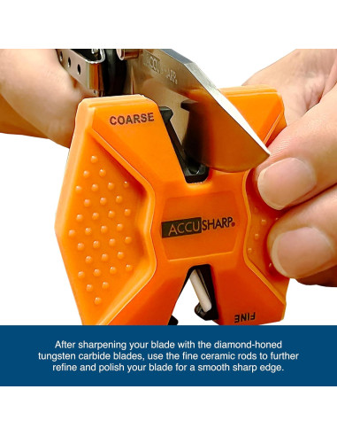 Afilador de cuchillos AccuSharp 2 etapas portátil naranja