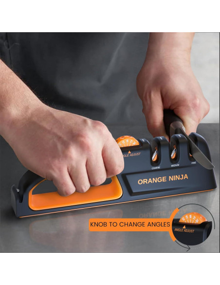Afilador de cuchillos Sharp Pebble Ninja Naranja 5 ángulos Afilador de cuchillos Sharp Pebble Ninja Naranja 5 ángulos