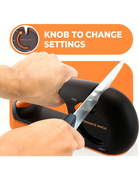 Afilador de cuchillos 4 etapas Sharp Pebble - Negro/Naranja Afilador de cuchillos 4 etapas Sharp Pebble - Negro/Naranja