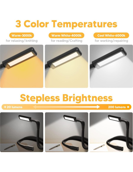 Luz de Lectura para el Cuello EastPin Recargable 2000mAh Luz de Lectura para el Cuello EastPin Recargable 2000mAh