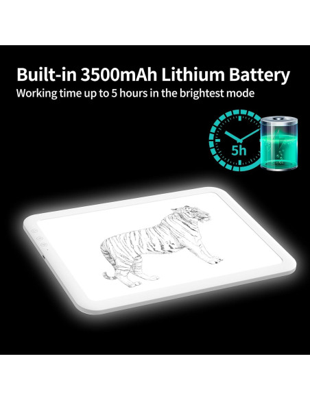 Mesa de Luz A4 TOHETO LED Recargable 3500mAh Blanca Mesa de Luz A4 TOHETO LED Recargable 3500mAh Blanca