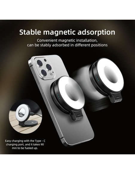 Luz de Selfie Magnética Flymile con Soporte y Espejo Blanco Luz de Selfie Magnética Flymile con Soporte y Espejo Blanco