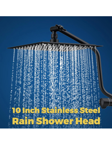 Cabezal de Ducha de Lluvia WRISIN 10" con Spray de Mano 6 Funciones