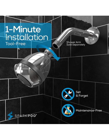 Cabezal de Ducha Alta Presión SparkPod 3 Modos 9.46 L/min