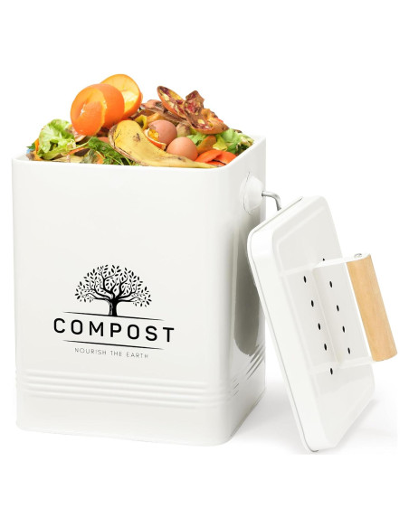 Cubo de Compostaje de Cocina PERFNIQUE 6.43L con Tapa Cubo de Compostaje de Cocina PERFNIQUE 6.43L con Tapa