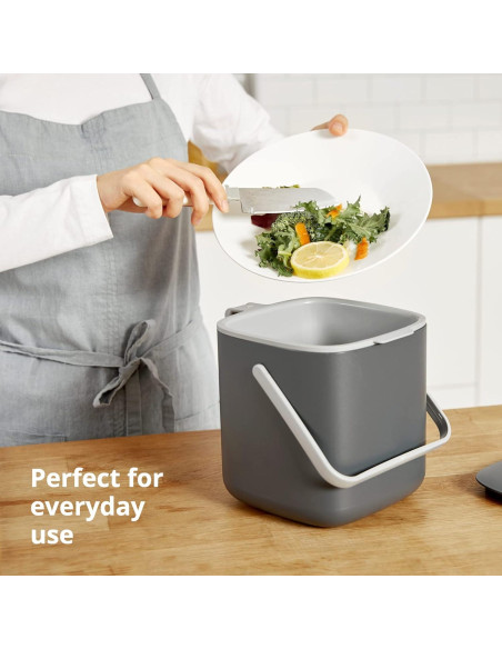 Cubo de Compostaje Ginkgo Azul 2.6L Blanco Hermético Cubo de Compostaje Ginkgo Azul 2.6L Blanco Hermético