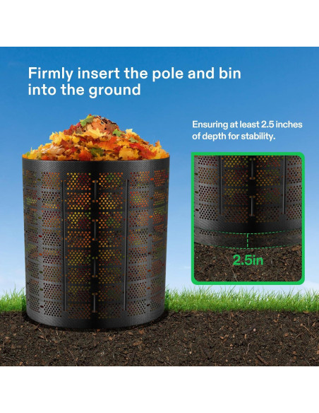 Contenedor de Compostaje VIVOSUN 220 Galones HDPE Negro Contenedor de Compostaje VIVOSUN 220 Galones HDPE Negro