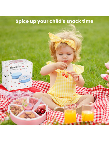 Contenedor de Snacks Pawtong 5 Compartimentos Rosa 422g