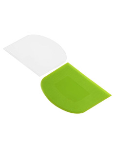 Raspador de Masa Suanyok 2 Piezas Plástico Flexible Blanco-Verde