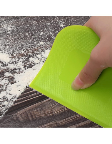 Raspador de Masa Suanyok 2 Piezas Plástico Flexible Blanco-Verde