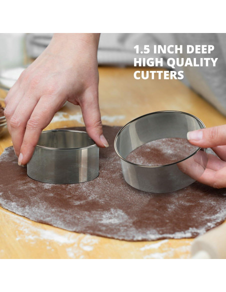 Juego de Cortadores de Galletas Funutters 3 Piezas 2-4 Pulgadas