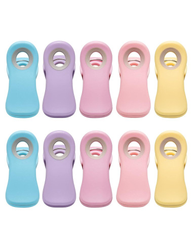 Clips Magnéticos Hasanni para Comida - Paquete de 10 Colores Pastel