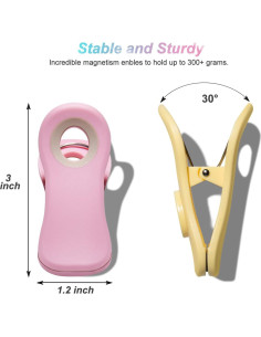 Clips Magnéticos Hasanni para Comida - Paquete de 10 Colores Pastel 2