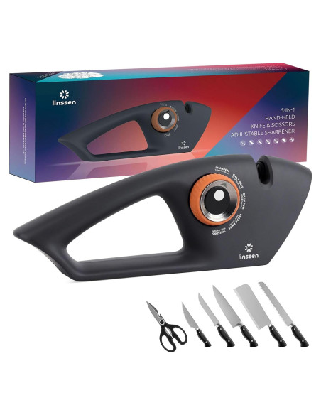 Afilador de cuchillos 5 etapas LINSSEN negro mate Afilador de cuchillos 5 etapas LINSSEN negro mate
