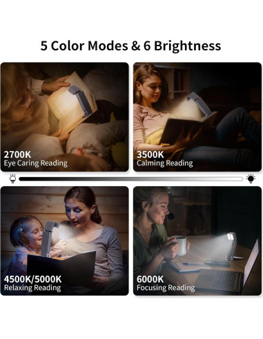 Luz de Lectura Dott Arts LED Recargable 1000mAh Negra