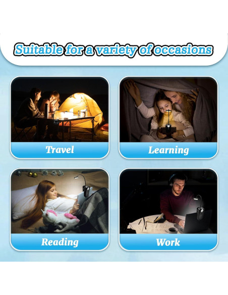 Luz de lectura recargable Nemlistey con 3 temperaturas Luz de lectura recargable Nemlistey con 3 temperaturas