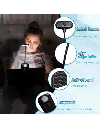 Luz de lectura recargable Nemlistey con 3 temperaturas