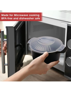 Cacerola Microondas 2 Cuartos ReneeChef - Vaporera BPA Libre 2