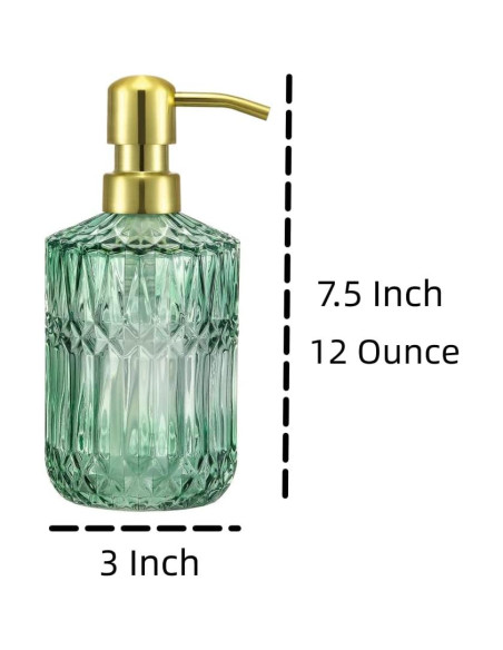 Juego de 2 dispensadores de jabón CHBKT vidrio 12 oz Juego de 2 dispensadores de jabón CHBKT vidrio 12 oz